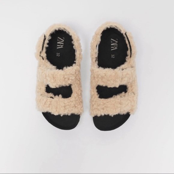 ZARA FAUX FUR SANDALS